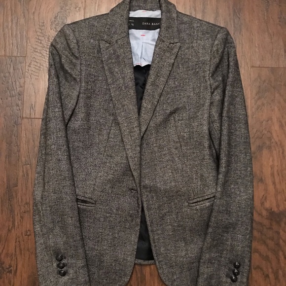 Zara Jackets & Blazers - Zara Basic Black Heathered Wool Blazer Size XS